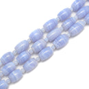 Blue Lace Agate Graduated Drum Shape Beads 15x22mm 15.5'' Strand