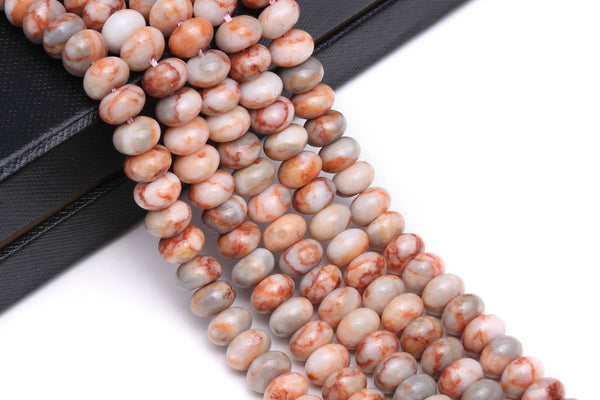 red web jasper smooth rondelle beads
