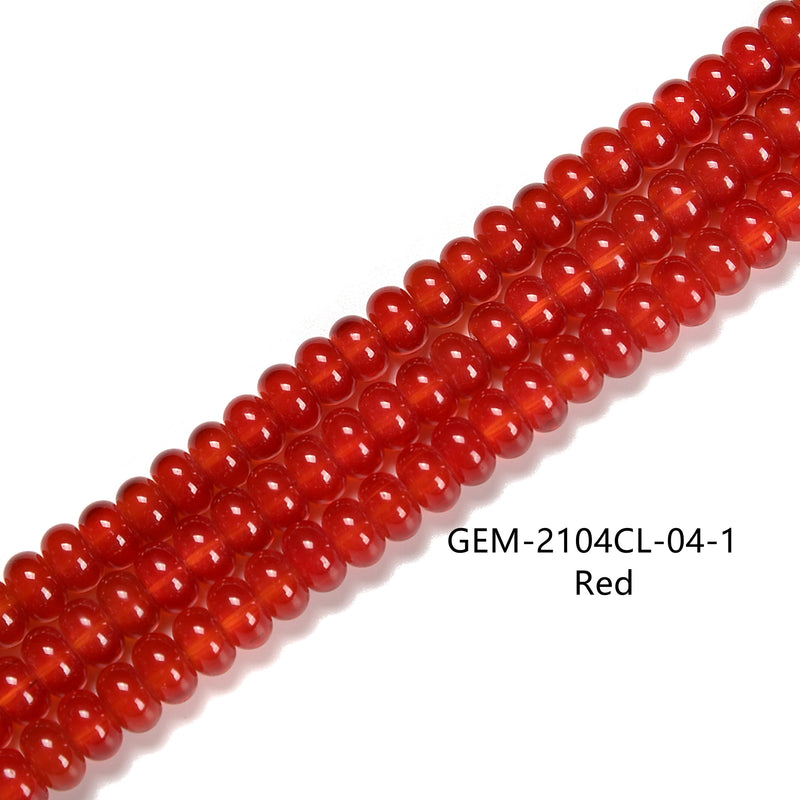 Red/Black/Green/White Glass Crystal Smooth Rondelle Beads 5x8mm 15.5'' Strand