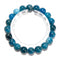 Natural Blue Apatite Smooth Round Beaded Bracelet Size 8mm 10mm 7.5'' Length