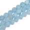 Natural Blue Aquamarine Faceted Star Cut Beads Size 8mm 15.5'' Strand