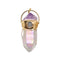 Clear Quartz AB Coated Gold Plated Wrapped Point Pendant With Amethyst 55-65mm