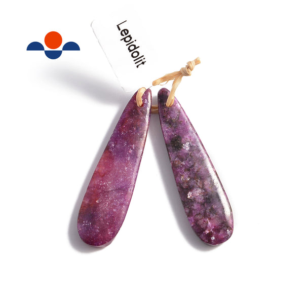 purple lepidolite pendant earrings teardrop shape