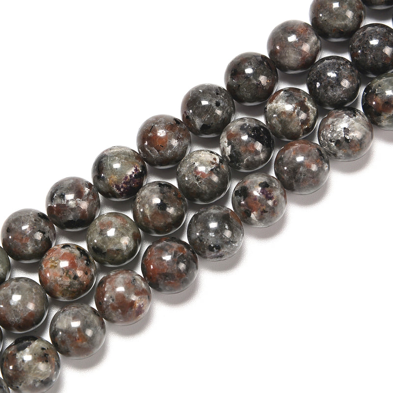 Natural Yooperlite Smooth Round Beads Size 6mm 8mm 10mm 12mm 15.5'' Strand