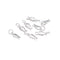 925 Sterling Silver Fish Bone Charm Pendant Size 5.5x14mm 6pcs per Bag