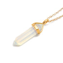 Opalite Pendulum Pendant Healing Point Size 40x8mm Gold Chain