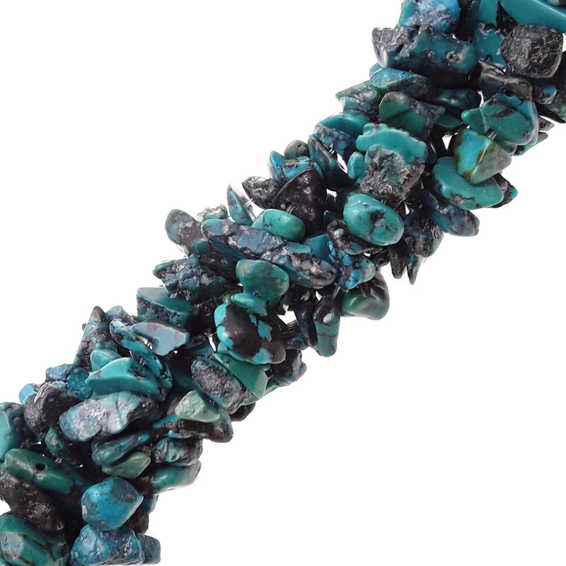 dark blue green turquoise irregular nugget chips beads