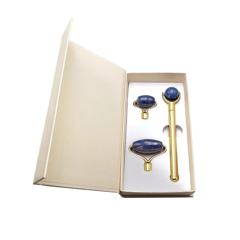 3 in 1 Lapis Lazuli Face Massage Roller Detachable Piece Kit