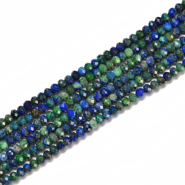 Chrysocolla Faceted Rondelle Beads Size 2x3mm 15.5'' Strand