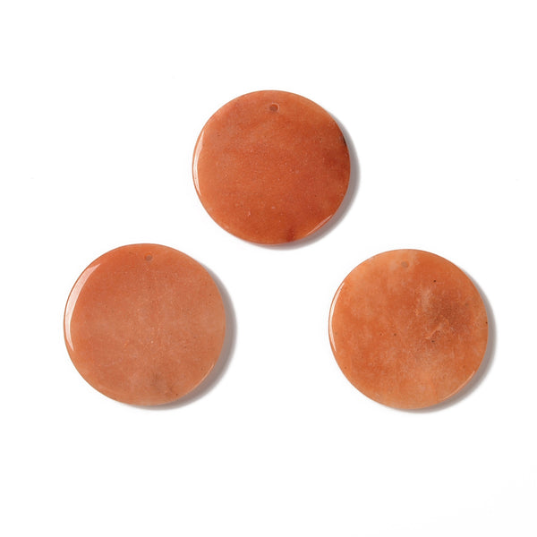 Natural Red Aventurine Round Shape Pendant Size 45mm Sold per Piece