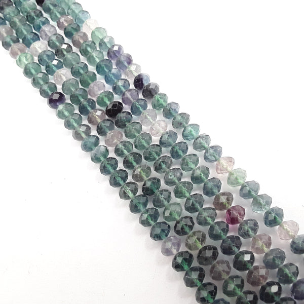 fluorite faceted rondelle beads 