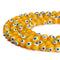 Yellow Evil Eye Glass Smooth Round Beads Size 6mm 8mm 10mm 15.5'' Strand