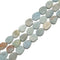 Aquamarine Flat Irregular Teadrop Matte Beads Size Approx 15x20mm 15.5" Strand