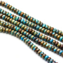 blue calsilica jasper smooth rondelle beads
