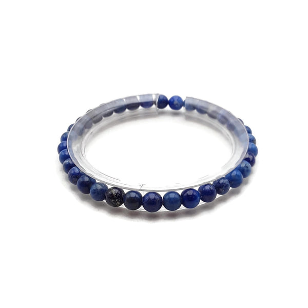 Lapis Lazuli Beaded Bracelet Smooth Round Size 4mm 5mm 6.5" Length