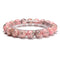 02-Rhodochrosite Round Beaded Bracelet Beads Size 9mm - 15mm 7.5 '' Length