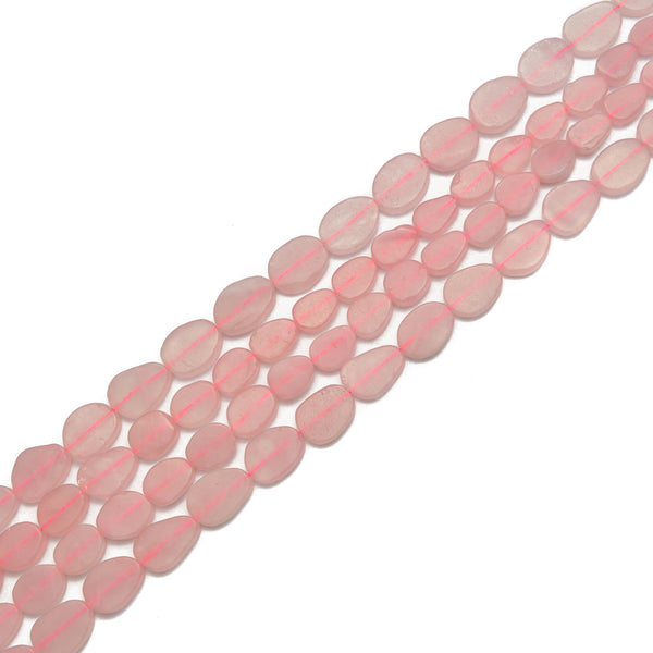 Rose Quartz Matte Flat Irregular Teardrop Beads Size Approx 15x20mm 15.5" Strand
