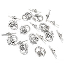 anti silver plated charm toggle clasp flower