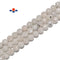 White Moonstone With Black Specks Hard Faceted Round Beads 4mm-12mm 15.5''Strand