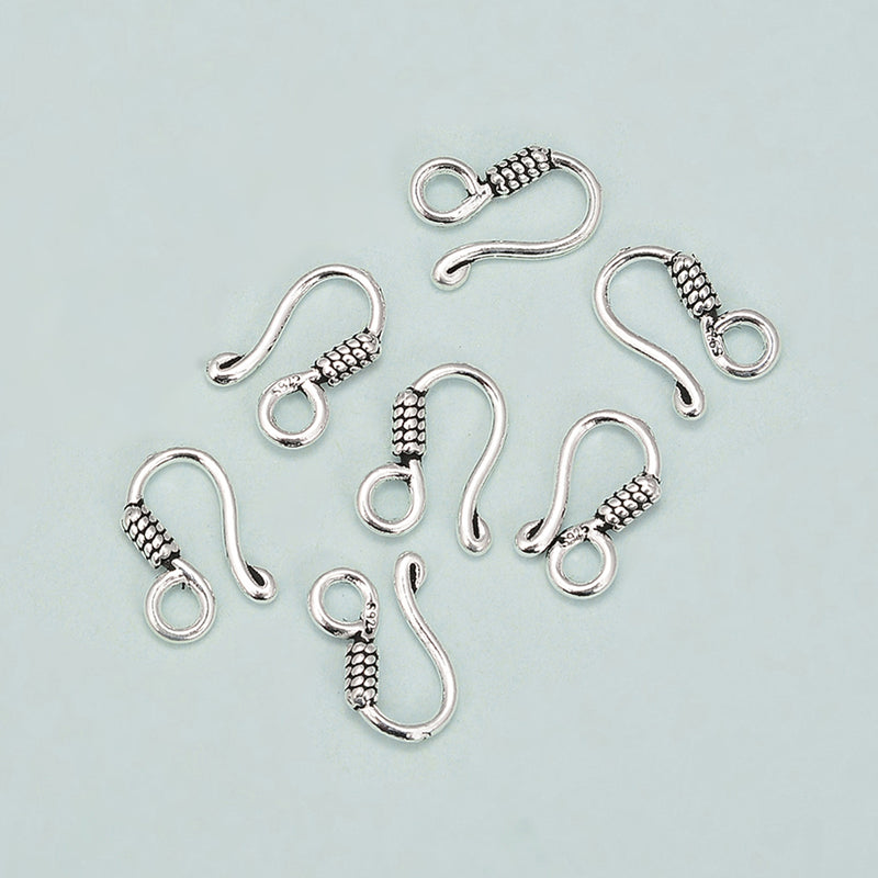 925 Sterling Silver Hook Clasp Size 8.5x14mm, 5pcs per Bag Sold by Bag