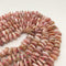 natural pink opal faceted irregular rondelle beads