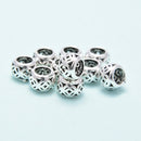 925 Sterling Silver Large Hole Spacer Beads Size 5x7mm Sold 6Pcs Per Bag