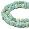 Green Amazonite Rough Nugget Chunks Center Drill Beads Approx 9x19mm 15.5"Strand