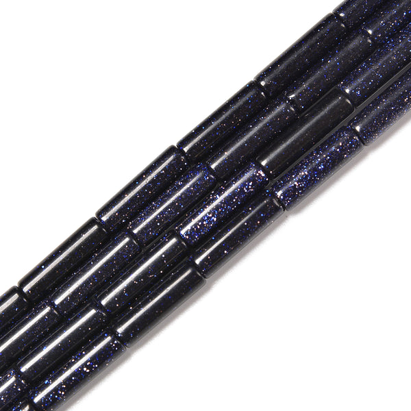 Blue Sandstone Cylinder Tube Beads Size 4x13mm 15.5'' Strand
