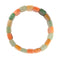 Multi Jade Double Drill Bracelet Rectangle Shape Beads Size 10x25mm Length 7.5"
