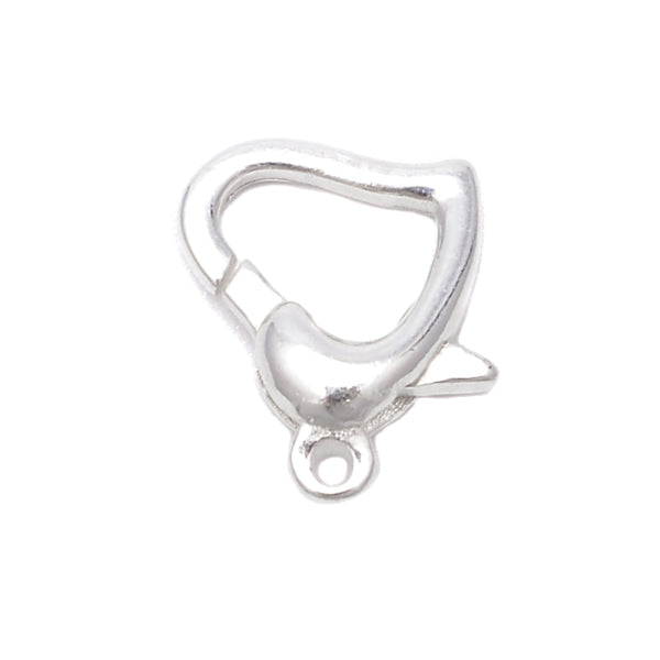 925 Sterling Silver Heart Shape Clasp Size 10x10mm Sold 3Pcs Per Bag