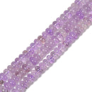Natural Light Amethyst Smooth Rondelle Beads Size 6x10mm 15.5'' Strand