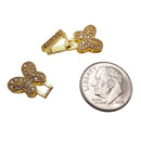 butterfly clasp gold plated copper with micro pave clear zircon