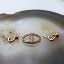 rose gold plated copper with micro pave clear zircon clasp 