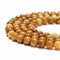 Natural Golden Jade Smooth Round Beads Size 6mm 8mm 10mm 15.5'' Strand
