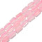 Natural Rose Quartz Matte Faceted Cylinder Tube Beads Approx 8x15mm 15.5" Strand