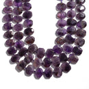 natural amethyst rectangle slice faceted octagon beads