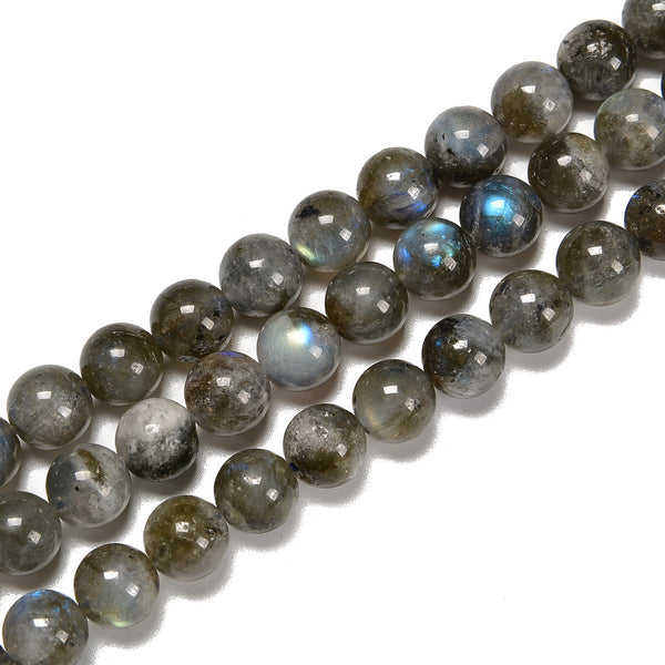 Dark Gray Labradorite Smooth Round Beads Size 5mm 10mm 15.5'' Strand