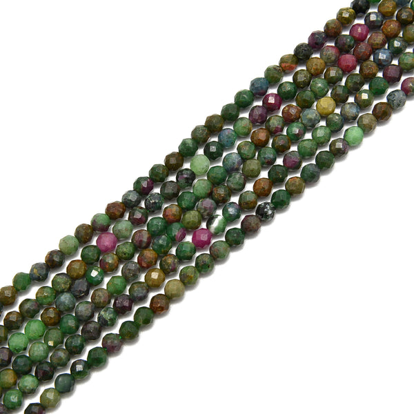 African Ruby Faceted Round Beads 2mm 3mm 4mm 15.5'' Strand