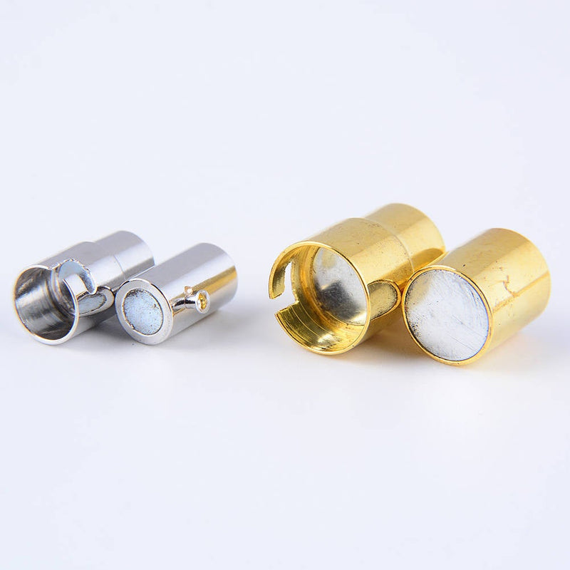 silver gold color plated strong magnetic clasps cylinder shape sale by bag