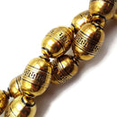 Vintage Acrylic Antique Etched Gold Barrel Drum Beads18x22mm 15.5" Strand