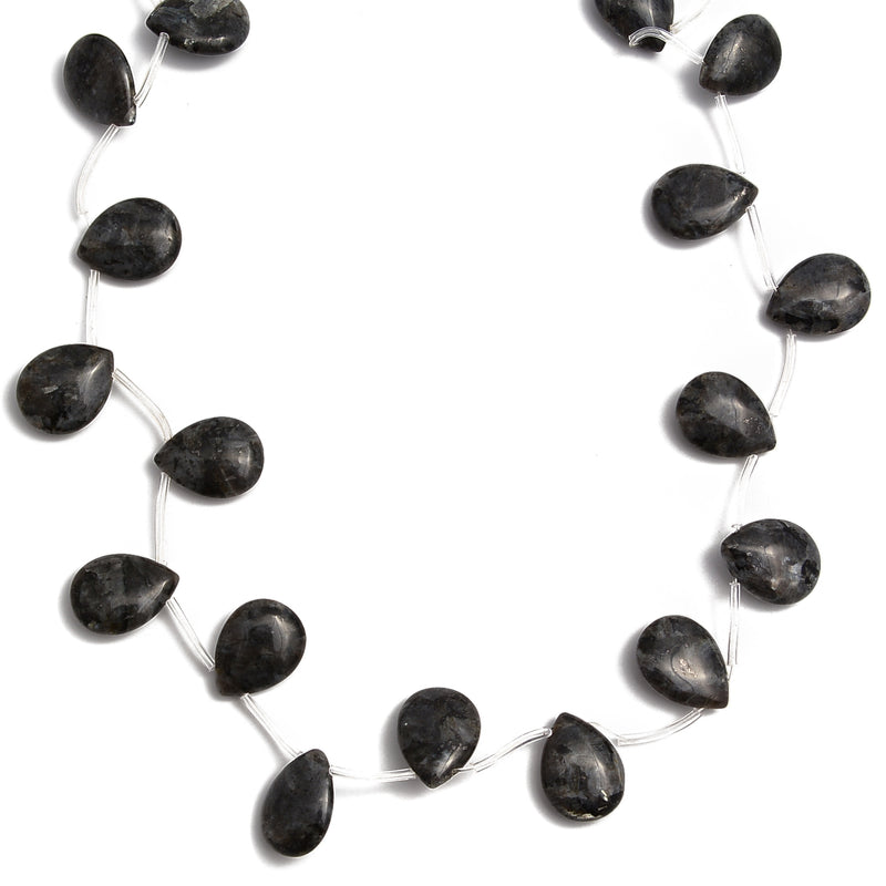 Larvikite Labradorite Smooth Teardrop Beads Size 12x16mm 15x20mm 15.5'' Strand