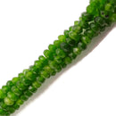 forest green dyed jade faceted rondelle beads 