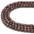 Garnet Faceted Square Dice Cube Beads Size 7mm 15.5" Strand