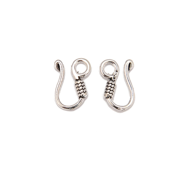 925 Sterling Silver Hook Clasp Size 8.5x14mm, 5pcs per Bag Sold by Bag