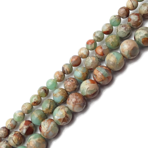 Sea Sediment Jasper Beads  Smooth Aqua Sea Sediment Jasper Round