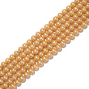 Gold Fresh Water Akoya Pearl Round Beads Size 6-7mm 7-8mm 15.5'' Strand
