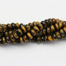 large hole yellow Tiger's eye smooth rondelle beads