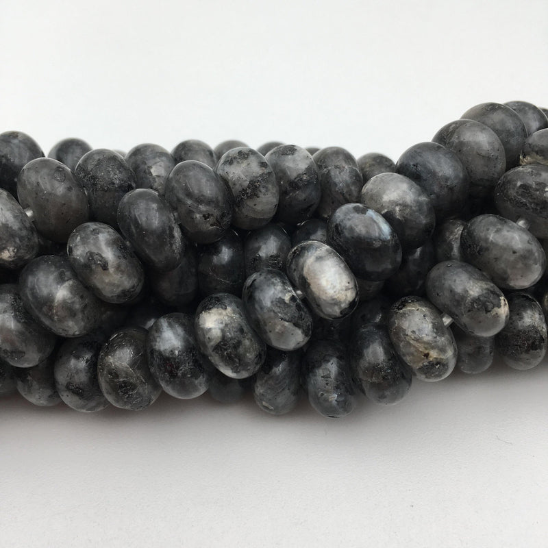 large hole larvikite labradorite smooth rondelle beads