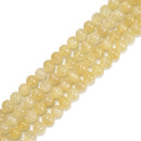 Natural Yellow Selenite Smooth Round Beads Size 4mm 6mm 8mm 10mm 15.5" Strand
