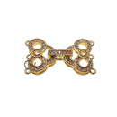 tri ring clasp gold plated copper with micro pave clear zircon 